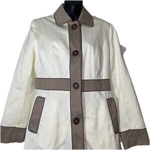 Boden Cream and Brown Trench Coat